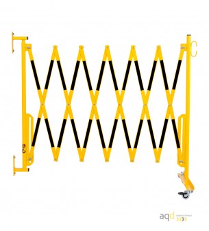 Barrera extensible con ruedas y fijación a pared, amarillo/negro, long. 3,6 m - Barrera extensible con ruedas y fijación a pa... Barrera extensible con ruedas y fijación a pared, amarillo/negro, long. 3,6 m - Barrera extensible con ruedas y fijación a pa...