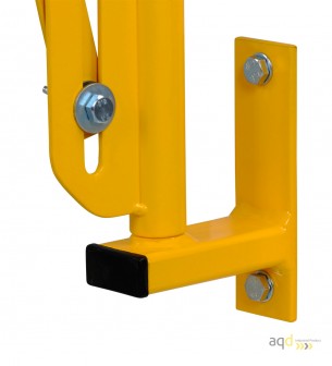 Barrera extensible con ruedas y fijación a la pared, amarillo/negro, long. 4 m - Barrera extensible con ruedas y fijación a p... Barrera extensible con ruedas y fijación a la pared, amarillo/negro, long. 4 m - Barrera extensible con ruedas y fijación a p...