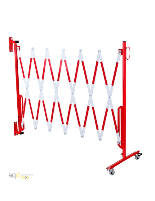 Barrera extensible con ruedas y fijación a pared