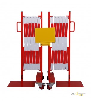 Set de barreras extensibles 2 x 2 m, color rojo-blanco - Sets de barreras extensibles, Set de barreras extensibles 2 x 2 m, color rojo-blanco - Sets de barreras extensibles,
