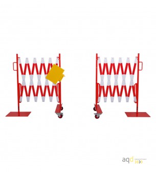 Set de barreras extensibles 2 x 2 m, color rojo-blanco - Sets de barreras extensibles, Set de barreras extensibles 2 x 2 m, color rojo-blanco - Sets de barreras extensibles,