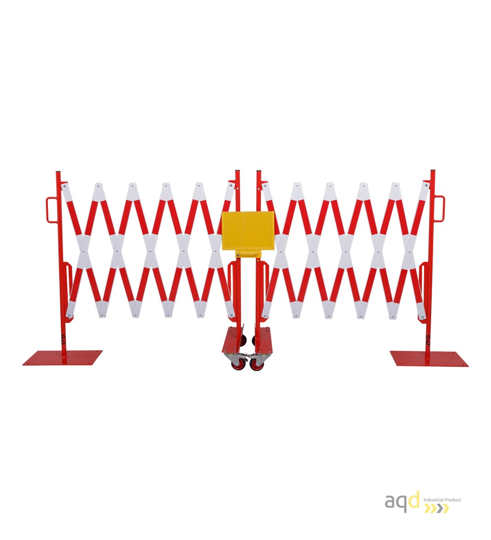 Set de barreras extensibles 2 x 2 m, color rojo-blanco - Sets de barreras extensibles, Set de barreras extensibles 2 x 2 m, color rojo-blanco - Sets de barreras extensibles,