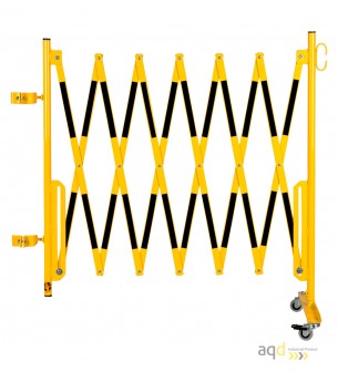 Kit de barrera extensible hasta 3,6 m, en amarillo/negro, para poste cuadrado de 70x70mm - Kit de barreras extensibles,