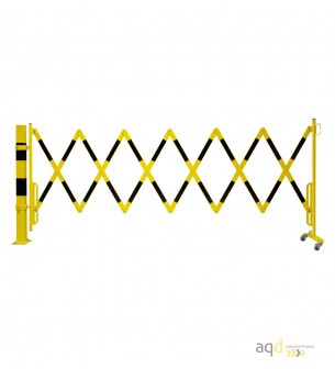 Kit de barrera extensible hasta 4 m, en amarillo/negro, para poste cuadrado de 70x70mm - Kit de barreras extensibles,