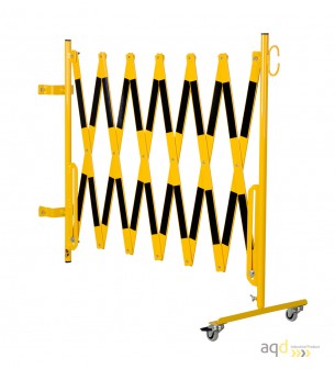 Kit de barrera extensible hasta 4 m, en amarillo/negro, para poste cuadrado de 100 x 100 mm - Kit de barreras extensibles,
