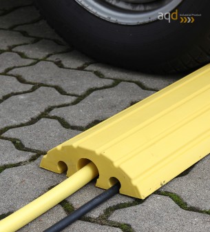 Protector pasacables amarillo suelo 3 canaletas (2 x 20 mm 1 x 40 mm), 1200 mm (anch.) - Protector pasacables suelo 3 canalet...