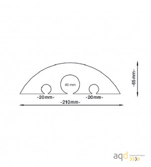Protector pasacables suelo negro de 3 canaletas (2 x 20 mm 1 x 40 mm) - Protector pasacables suelo 3 canaletas ( 2 x 20 mm 1 ...