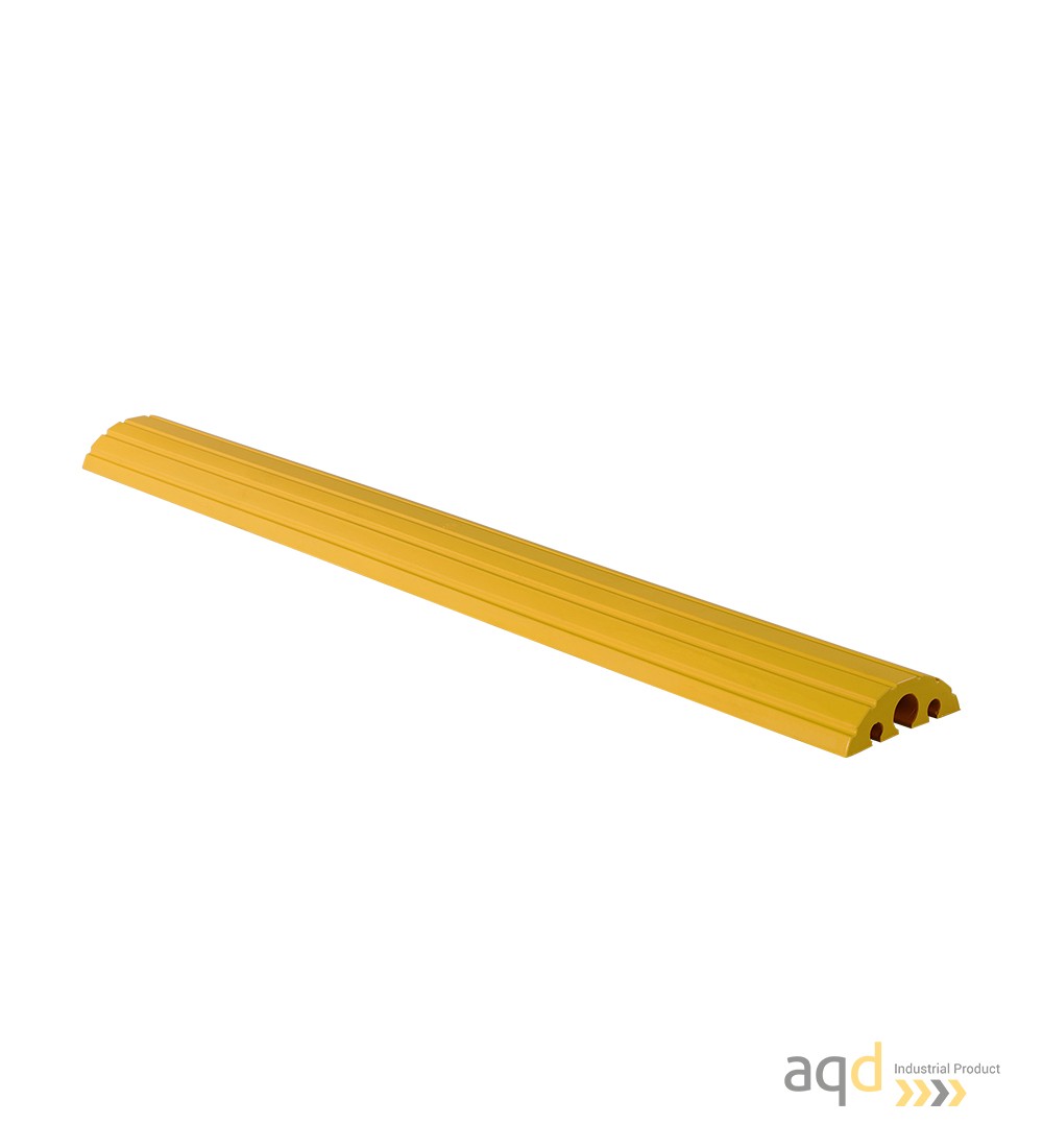 Protector pasacables amarillo suelo 3 canaletas (2 x 20 mm 1 x 40 mm), 1500 mm (anch.) - Protector pasacables suelo 3 canalet...