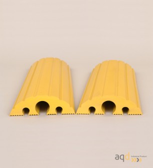 Protector pasacables amarillo suelo 3 canaletas (2 x 20 mm 1 x 40 mm), 1500 mm (anch.) - Protector pasacables suelo 3 canalet...