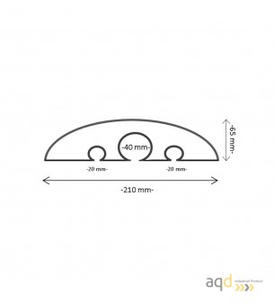 Protector pasacables amarillo suelo 3 canaletas (2 x 20 mm 1 x 40 mm), 1500 mm (anch.) - Protector pasacables suelo 3 canalet...