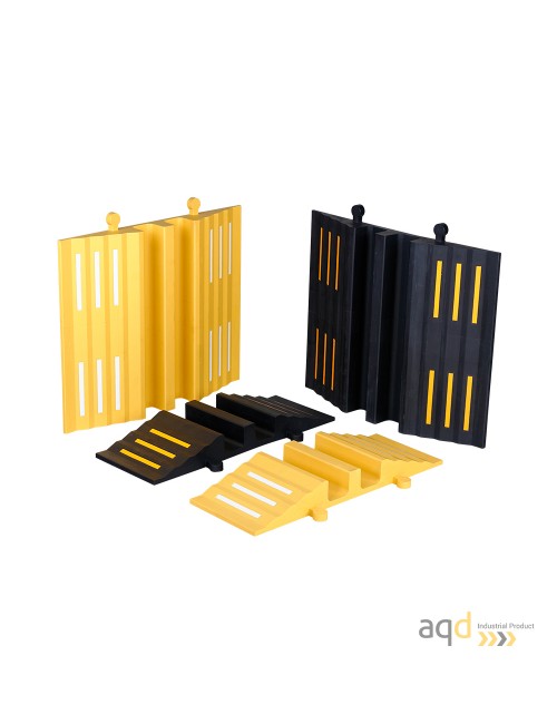 Rampa protectora cables y mangueras con 2 canaletas (90 x 75 mm) sin tapa