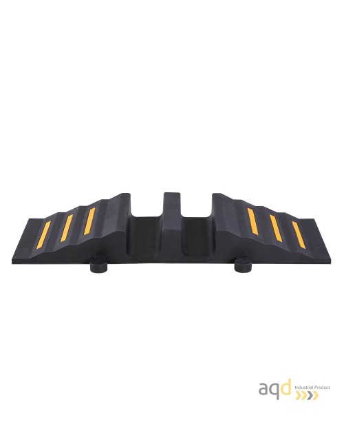 Rampa negra protectora cables y mangueras con 2 canaletas (90 x 75 mm) sin tapa 300 mm (anch.)
