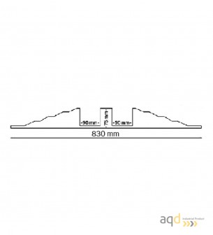 Rampa negra protectora cables y mangueras con 2 canaletas (90 x 75 mm) sin tapa 300 mm (anch.) - Rampa protectora cables y ma...