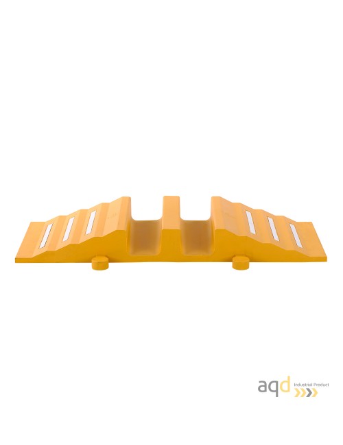 Rampa amarilla protectora cables y mangueras con 2 canaletas (90 x 75 mm) sin tapa 300 mm (anch.)