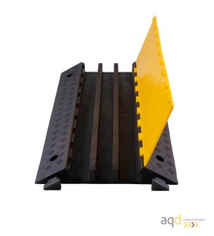 Protector pasacables para suelo con tapa, 3 canaletas (50 mm x 68/57/65 mm), 900 mm (long.) - Protector pasacables para suelo...