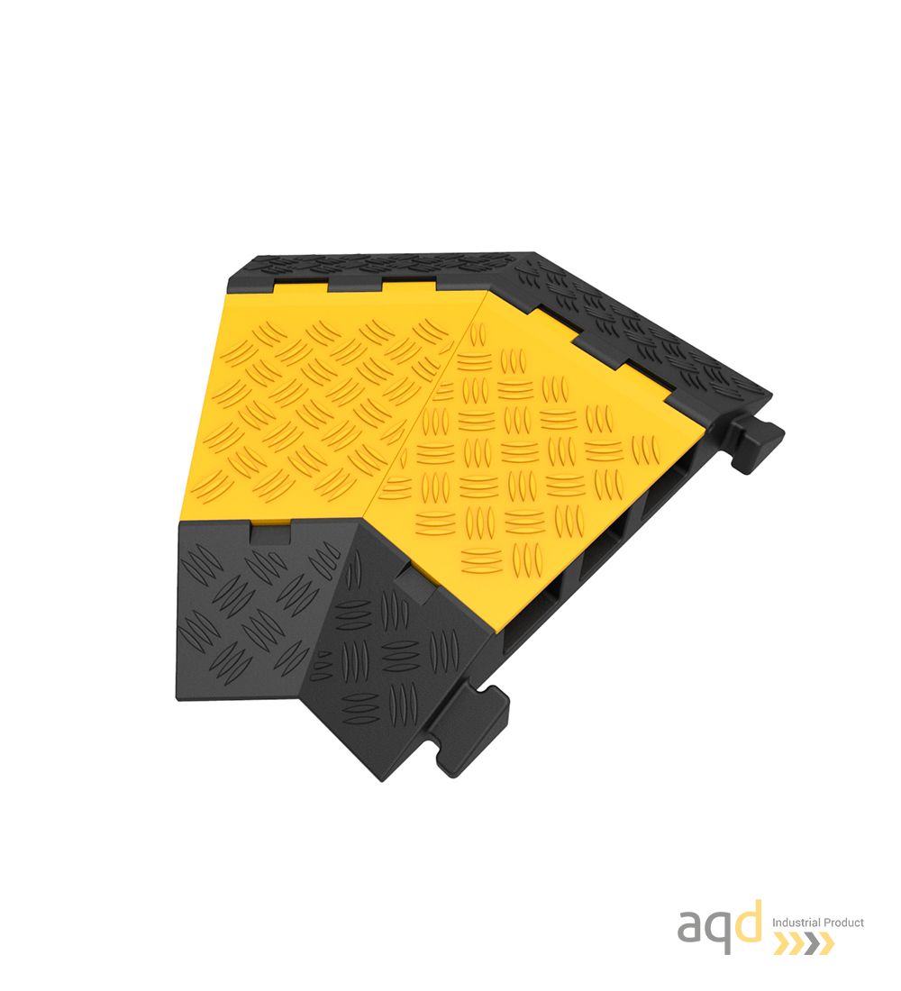 Protector pasacables para suelo con tapa, 3 canaletas, 45º dcha, 500 mm (long.) - Protector pasacables para suelo con tapa y ...