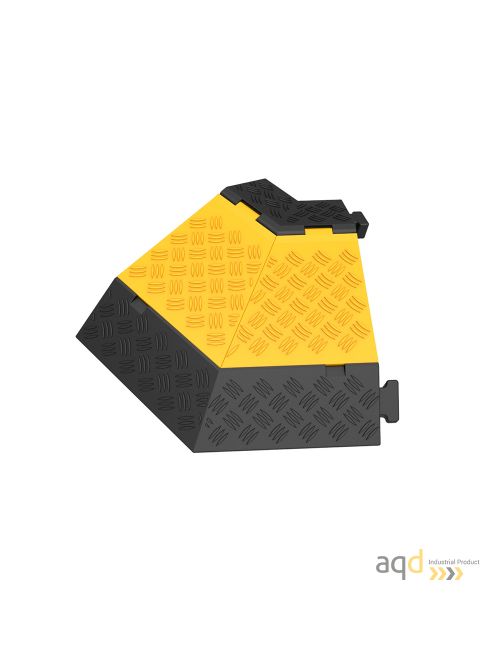 Protector pasacables para suelo con tapa, 3 canaletas, 45º izq, 500 mm (long.)