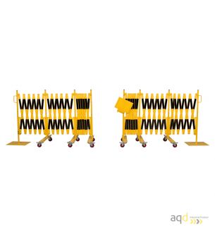 Set de barreras extensibles 2 x 8 m, color amarillo-negro - Sets de barreras extensibles,