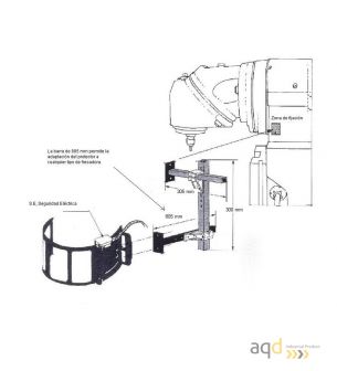 Protección batiente para fresadora, con Seguridad Eléctrica - Protecciones para máquina-herramienta,