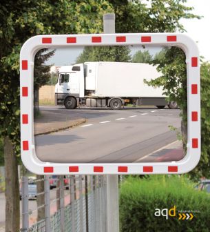 Espejo de tráfico EUvex, 60 x 80 cm, rectangular, visión 15-22 m - Espejo de tráfico EUvex