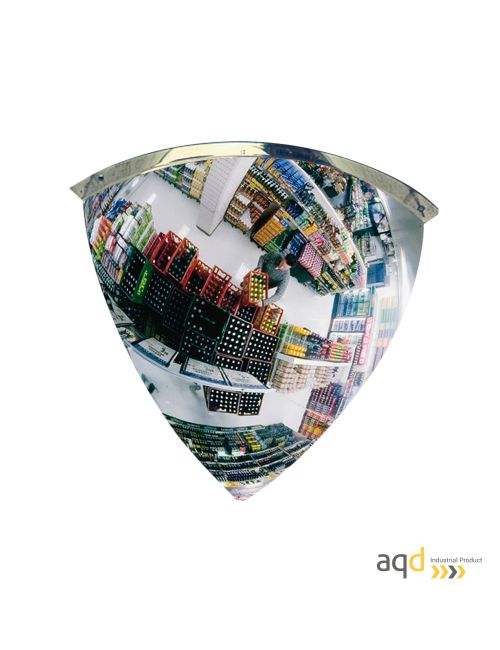 Espejo de cuarto de esfera, visión 90 grados y 25-30 m