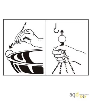 Cadenas para espejo domo esférico de 125 cm de diámetro - Espejo domo esférico, visión 360 grados