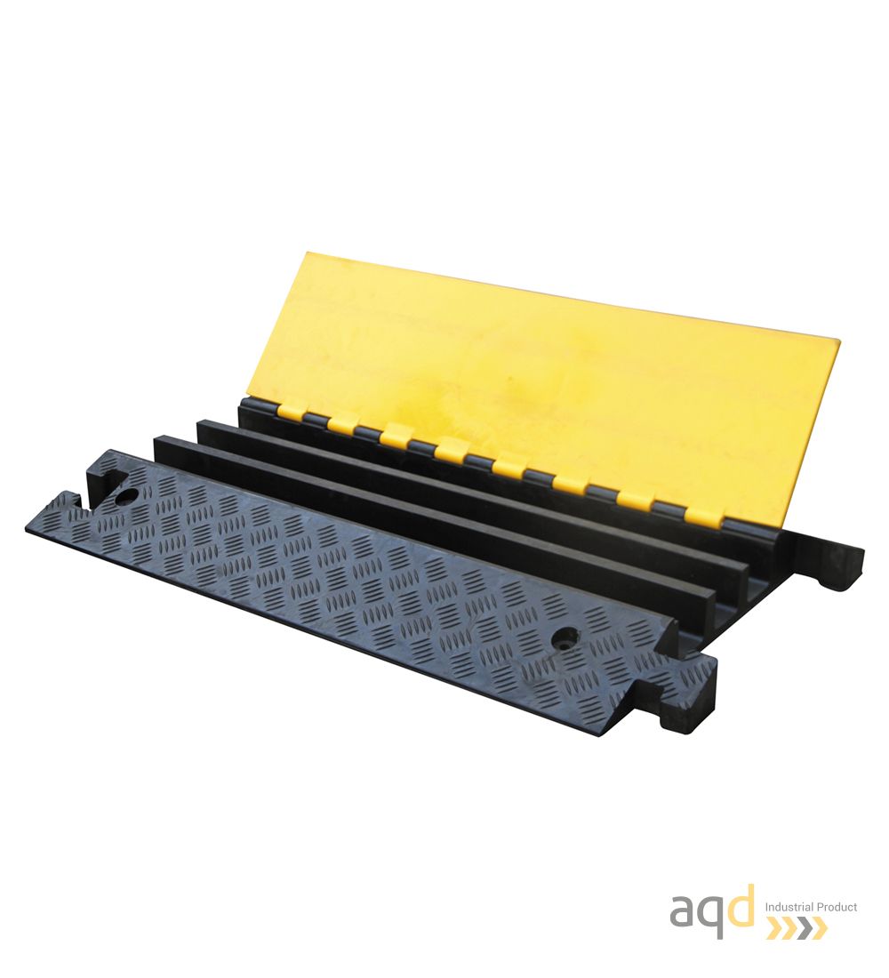 DH Protector pasacables recto para suelo, con tapa, de 3 canaletas anchas - DH Protector pasacables para suelo, con tapa y 2,...