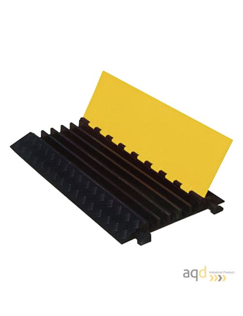 DH Protector pasacables recto para suelo, con tapa, de 5 canaletas anchas