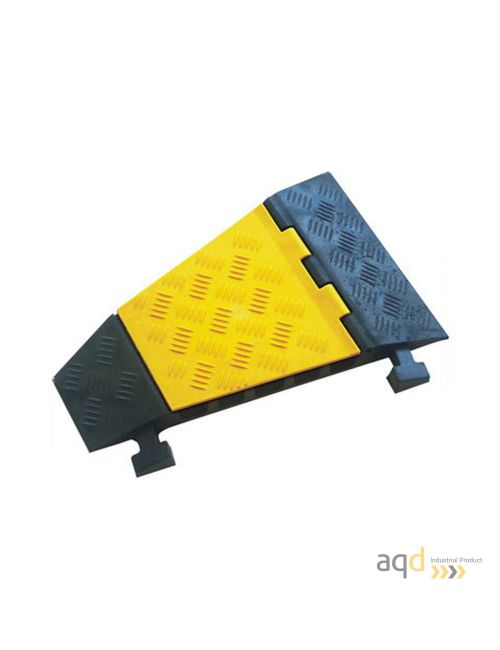 DH Protector pasacables para suelo, de curva a la izquierda, con tapa y 5 canaletas