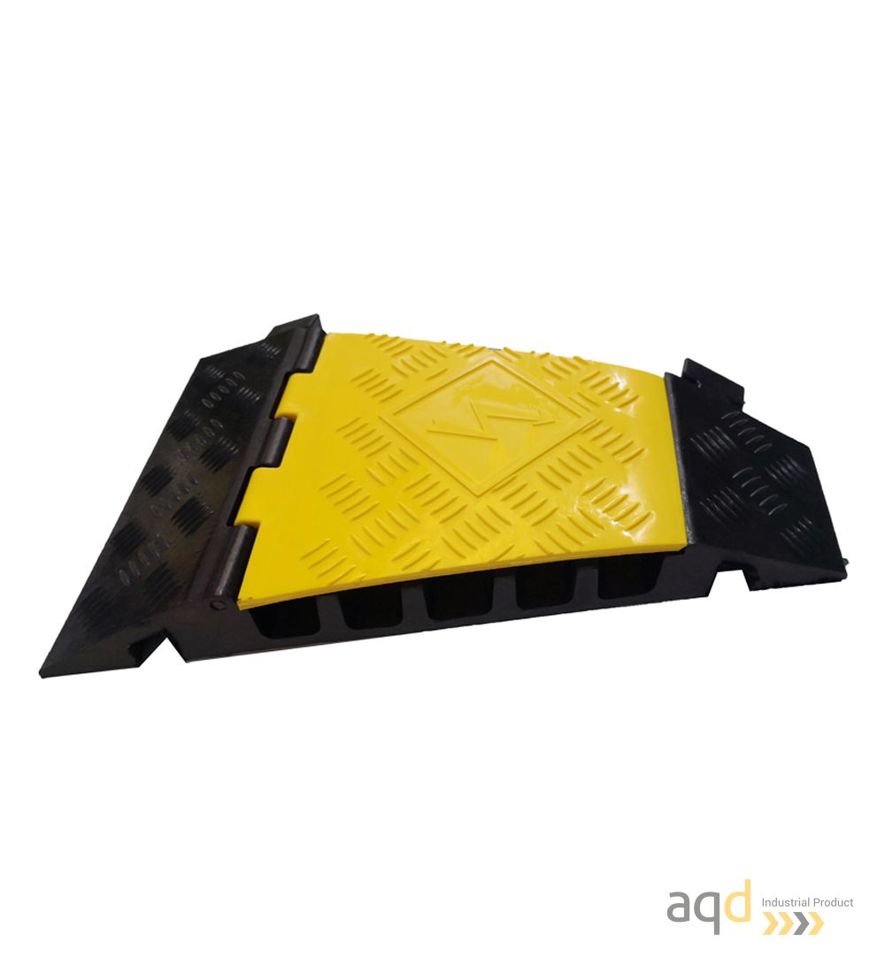 DH Protector pasacables para suelo, de curva a la derecha, con tapa y 5 canaletas - DH Protector pasacables para suelo, con t...