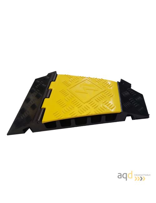 DH Protector pasacables para suelo, de curva a la derecha, con tapa y 5 canaletas