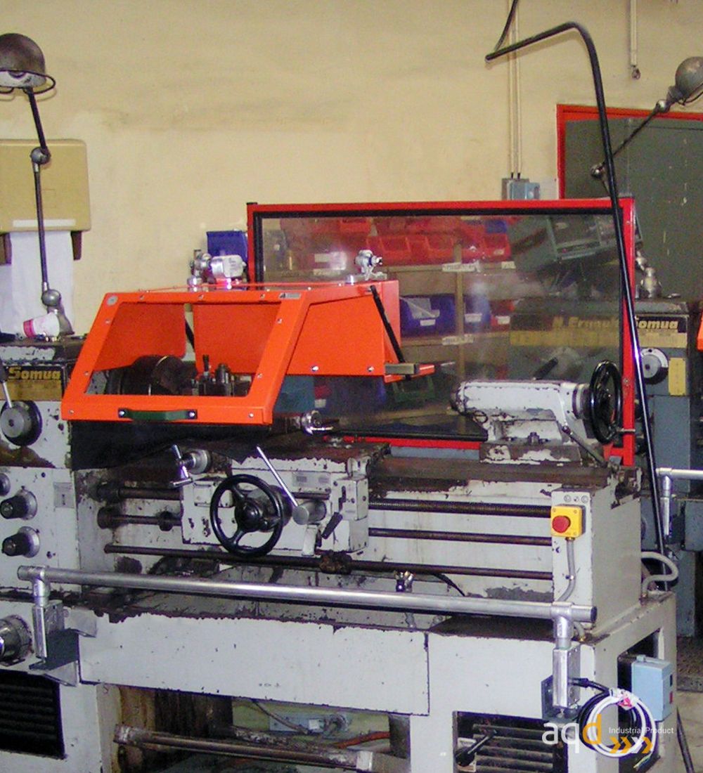 Protección batiente y envolvente para torno. Ø 500 mm x anchura 800 mm. Con interruptor eléctrico - Protección batiente y env...