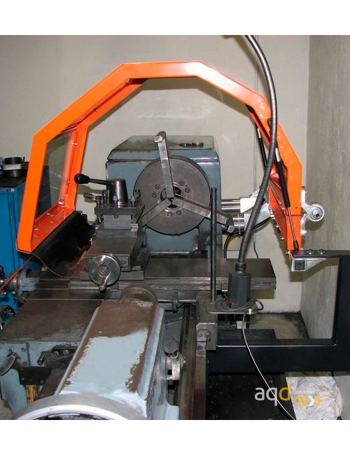 Protección para mandril de gran diámetro 1000x600 con seguridad eléctrica