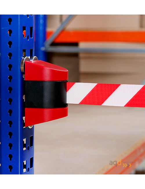 Barrera de cinta retráctil roja/blanca