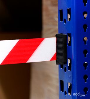 Barrera de cinta retráctil roja/blanca - Barrera de cinta retráctil