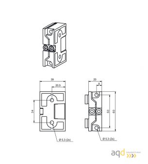 Set de 2 soportes presores para cortina óptica serie ELC - Cortina óptica, tipo 4, resolución 17 mm (dedos)