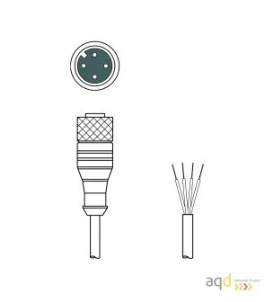 Set de 2 cables 15 m para cortina óptica serie ELC - Cortina óptica, tipo 4, resolución 30 mm (manos)