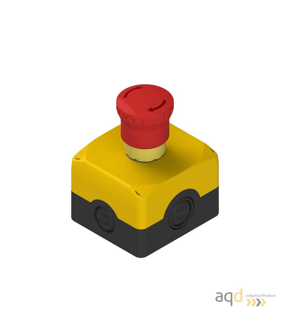 Pulsador de emergencia con desenclavamiento por giro - Bimanuales, pedales y mandos de seguridad