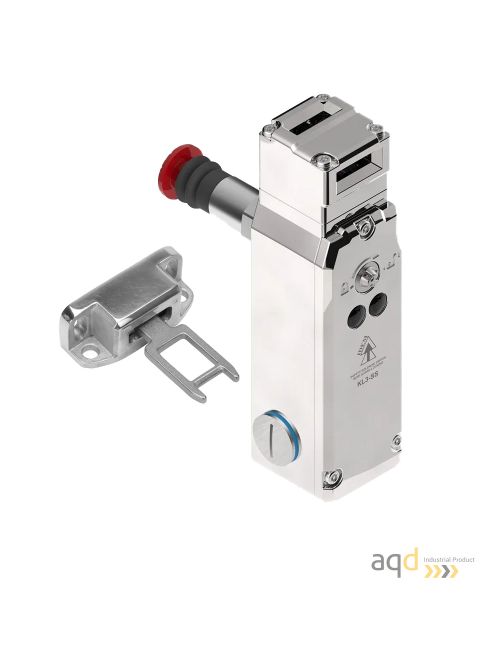 Interruptor de seguridad con bloqueo de protección y liberación trasera, con actuador, de acero inoxidable