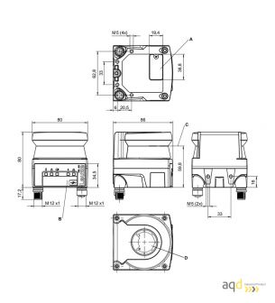 Sistema de montaje BTU-500M set - Escáner de seguridad RSL200